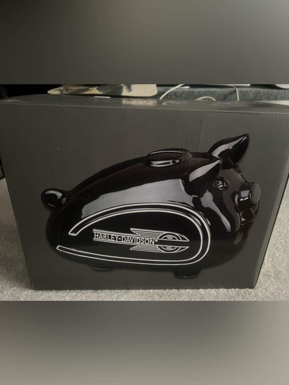 Harley-Davidson Hog Bank, 1930s Tank Graphic, New in Sealed Box